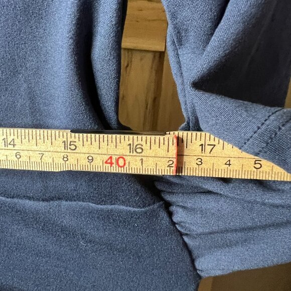 Maternity Mother Bee Medium Navy Blue Faux Wrap Stretch Jersey‎ Midi Dress NWT - Picture 6 of 8